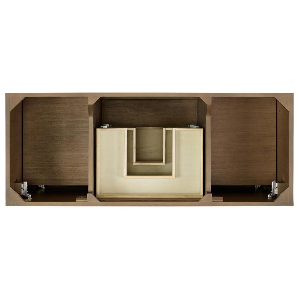 37B Fenwick 48" Single Bathroom Vanity in Kona with Glossy White Composite Stone Top and Backsplash, , large