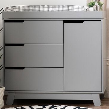 Babyletto Hudson 3 Drawer Changer Dresser in Grey, , large