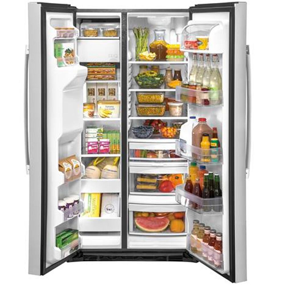 GE Appliances 25.1 Cu. Ft. Side-by-Side with External Dispenser in Stainless Steel, , large