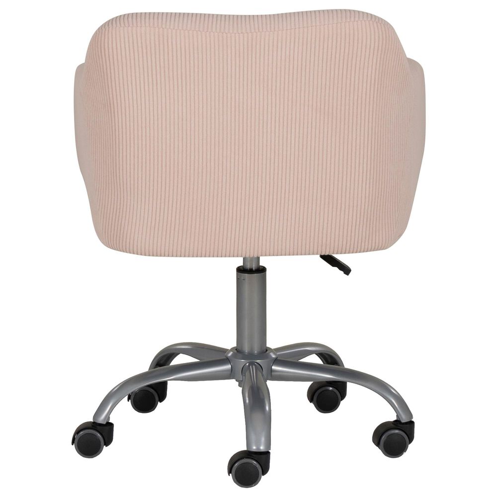 Linon Home Decor Rylen Office Chair with Pink Cushion in Silver, , large