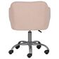 Linon Home Decor Rylen Office Chair with Pink Cushion in Silver, , large