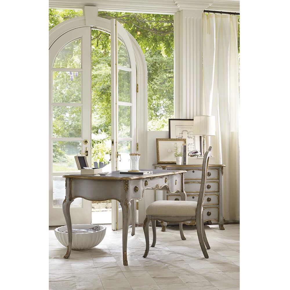 Hooker Furniture Palisade Desk Chair with Linen Natural Seat in Gray, , large
