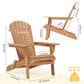 Hearth and Haven Outdoor Folding Adirondack Chair in Light Brown (Set of 2), , large