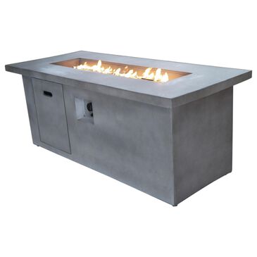 Living Source International Patio Rectangle Fire Pit Table in Grey, , large