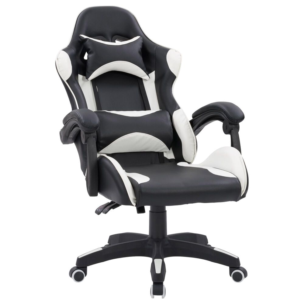 CorLiving Ravagers Gaming Chair in Black/White, , large