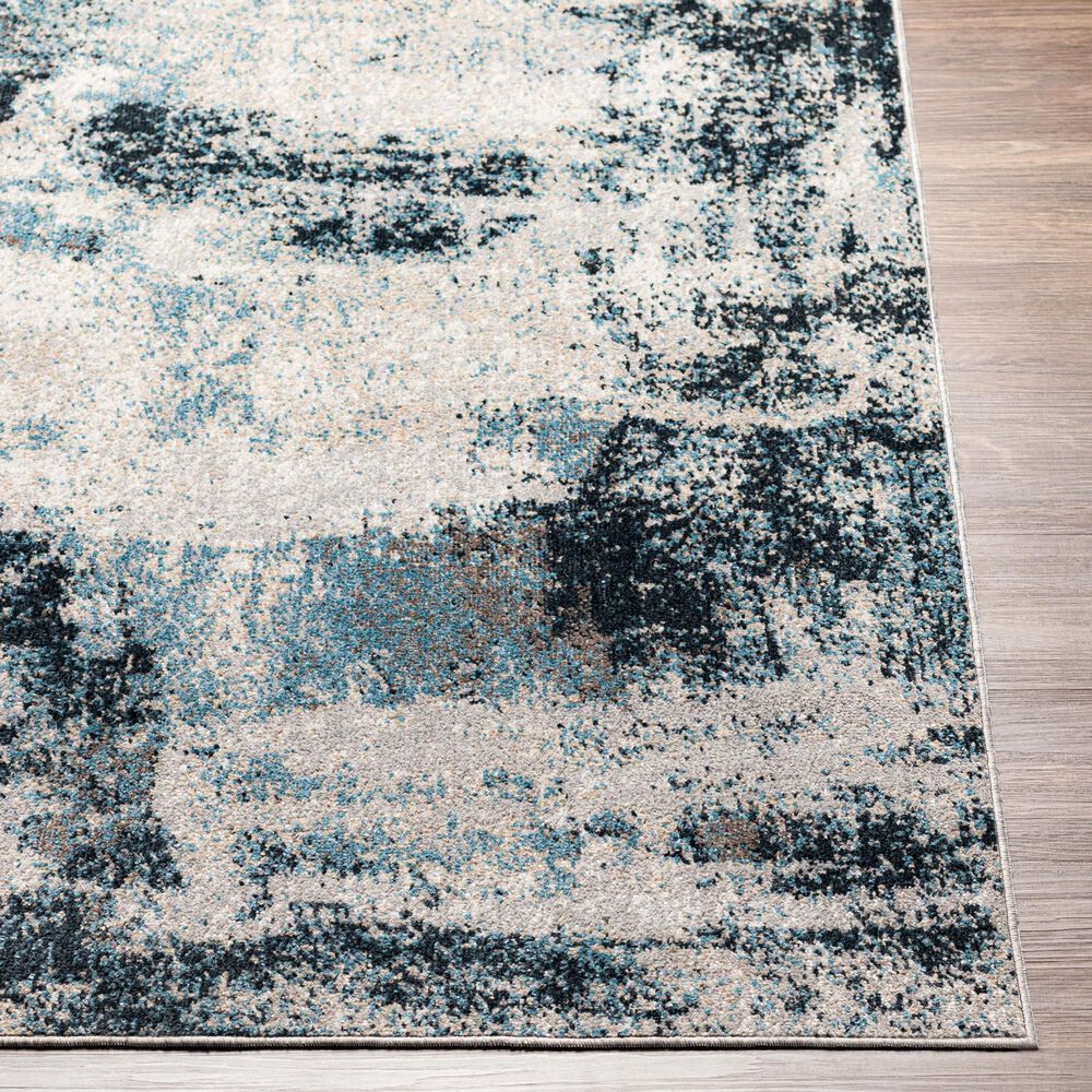 Surya Lavadora LVR-2313 2&#39;7&quot; x 7&#39;3&quot; Ink Blue, Navy, Light Gray, Light Beige and Cream Runner, , large
