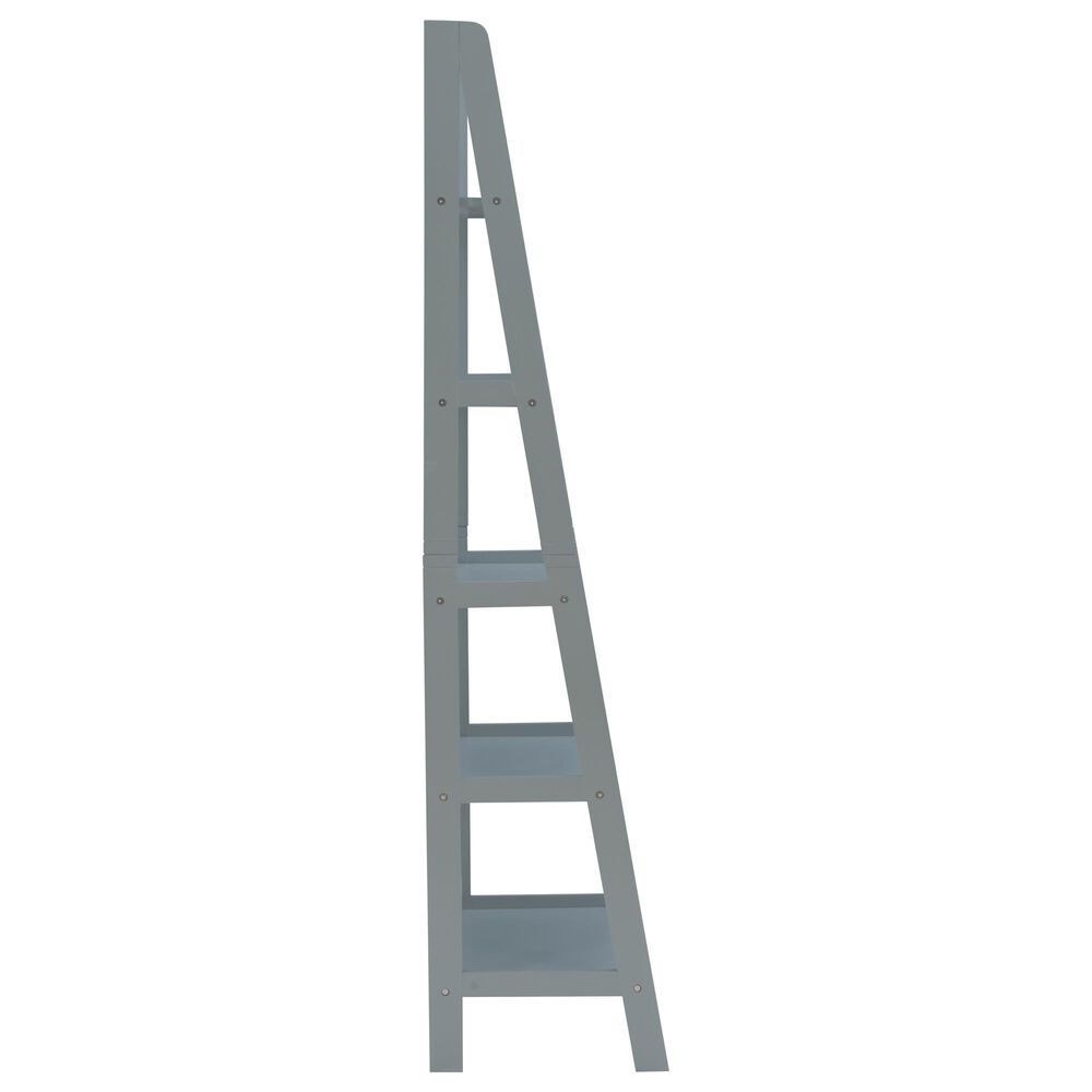 Linon Home Decor Acadia 5-Shelf Ladder Bookcase in Grey, , large