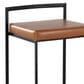 Lumisource Fuji Stackable Barstool with Camel Faux Leather Cushion in Black (Set of 2), , large