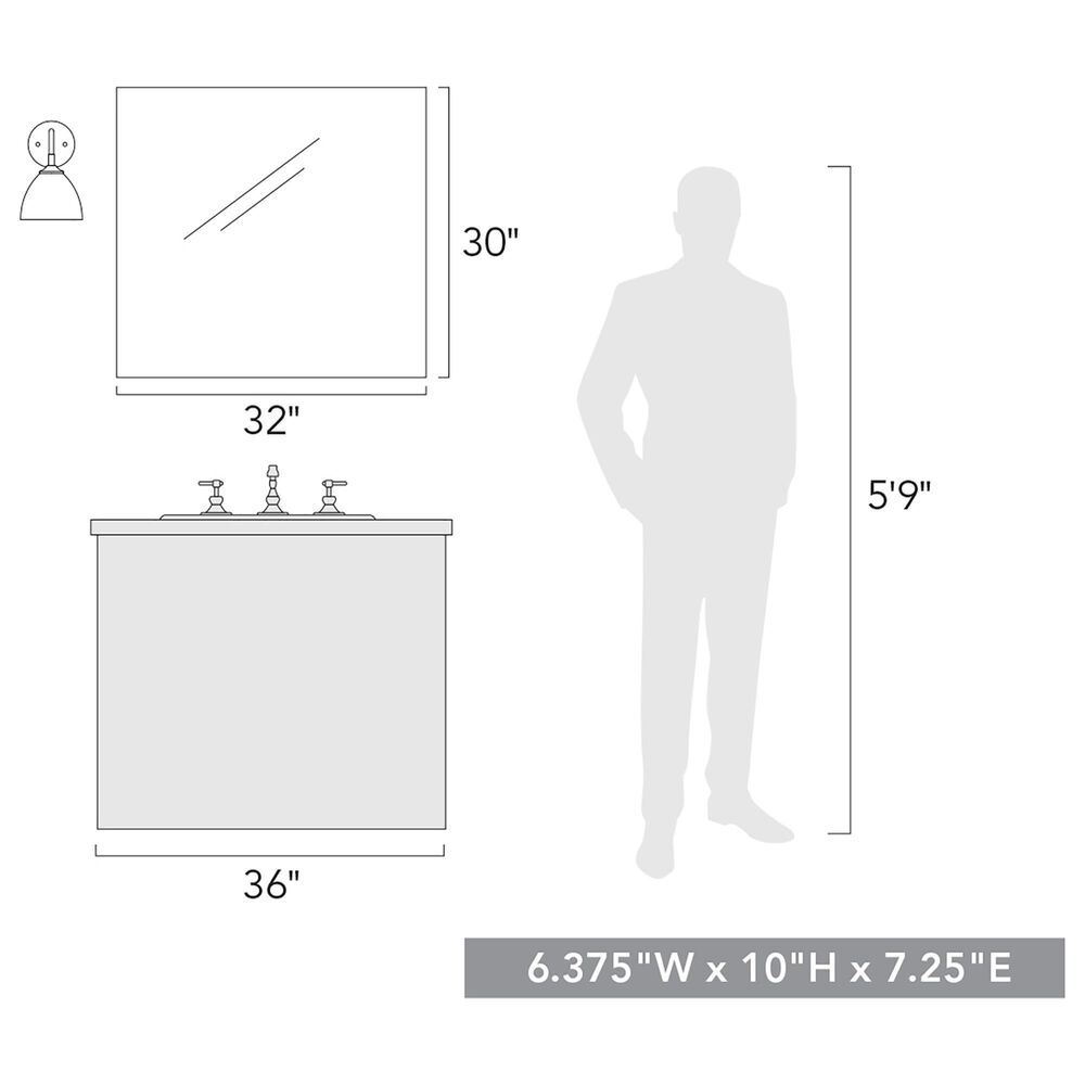 Golden Lighting Zoey 1-Light Wall Sconce in Pewter, , large