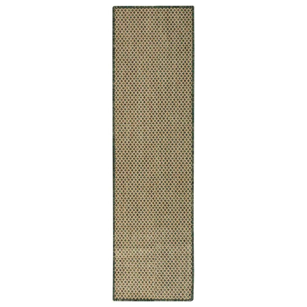 Nourison Courtyard Green 2&#39;2&quot; x 8&#39; Indoor/Outdoor Runner, , large