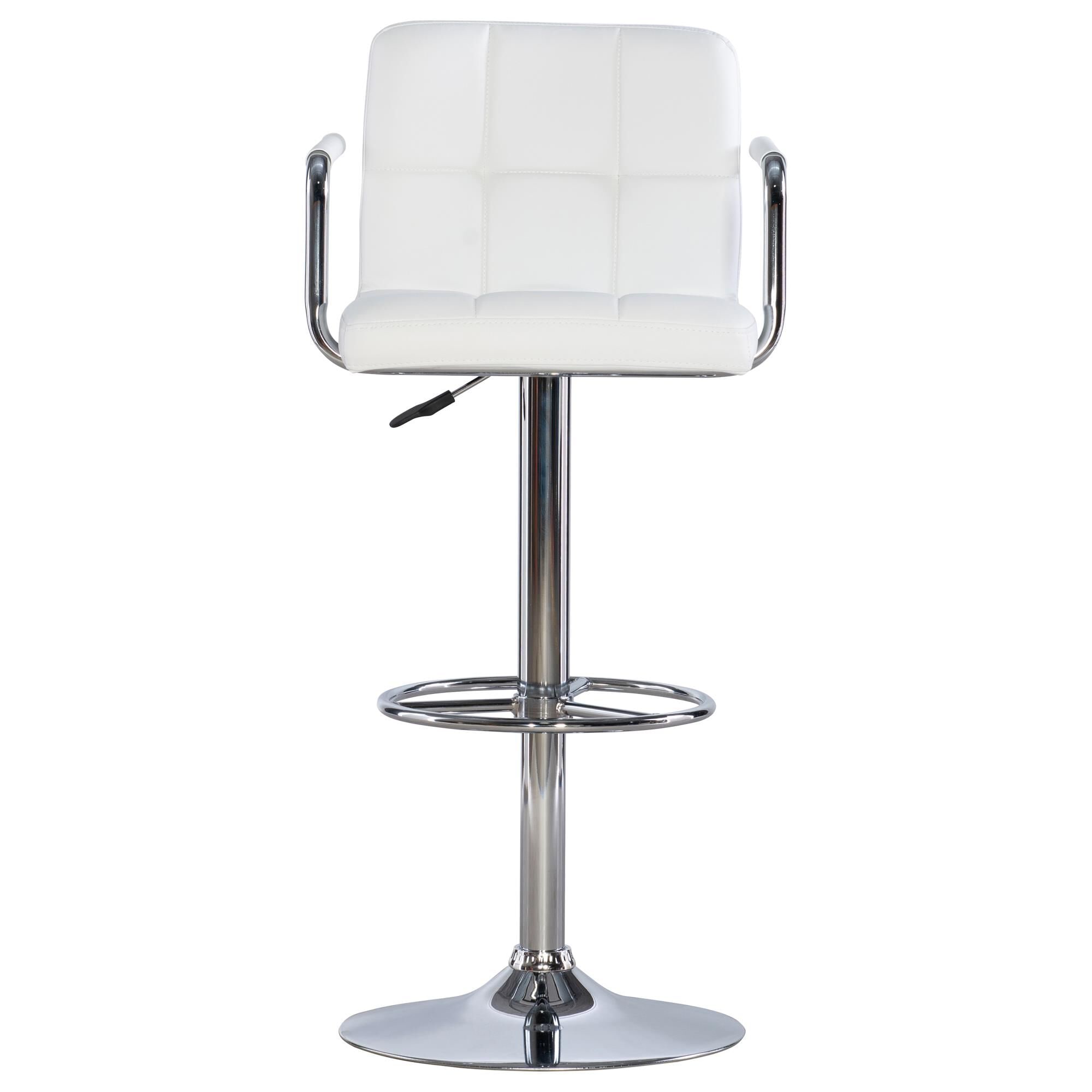 White leather bar stools with chrome legs cheap