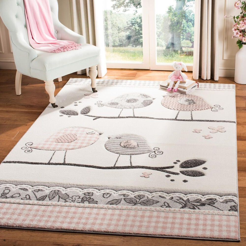 Safavieh Carousel CRK153 8&#39; x 10&#39; Pink and Ivory Kids  Area Rug, , large