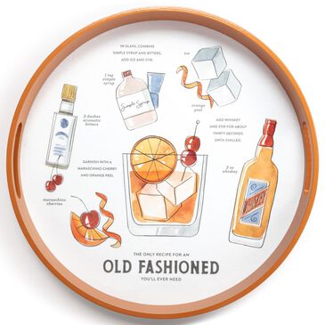 Demdaco Old Fashioned Round Serve Tray in Orange, , large