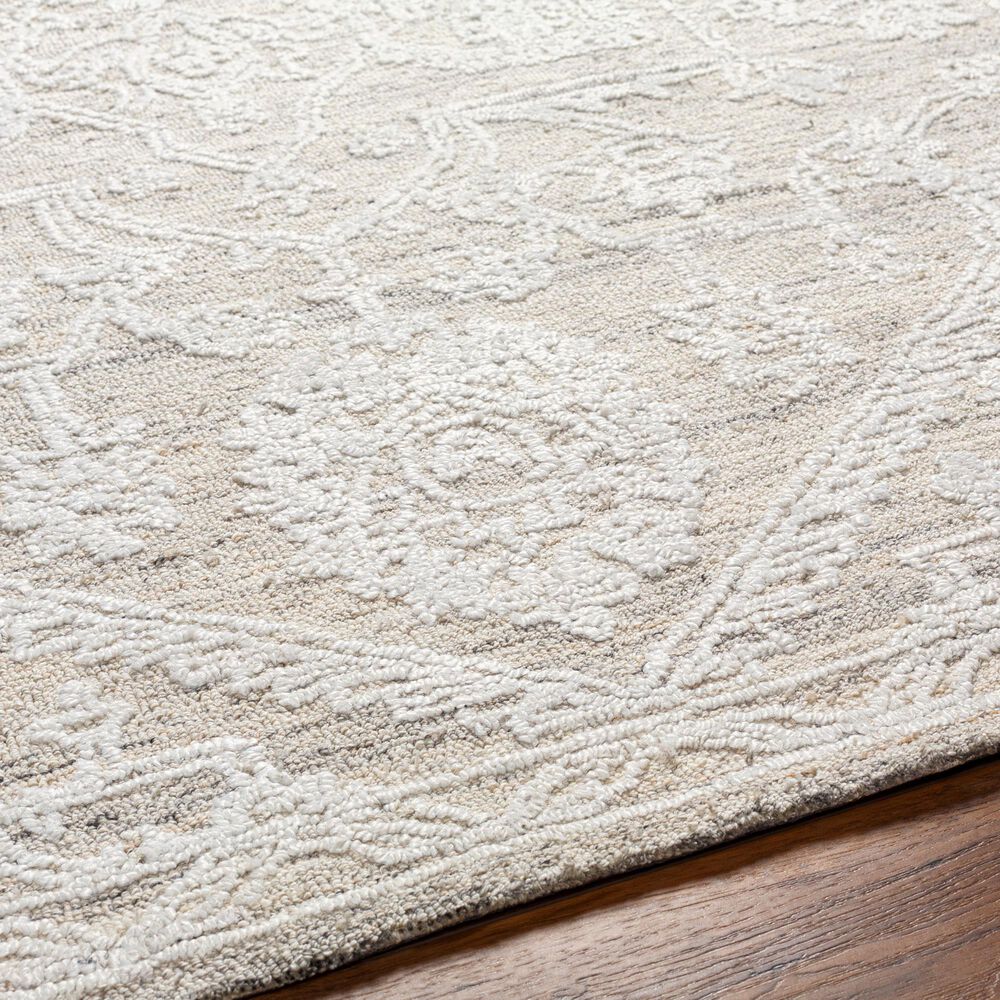 Surya Piazza PZZ-2304 2&#39; x 3&#39; White, Beige, Charcoal, Light Grey Area Rug, , large