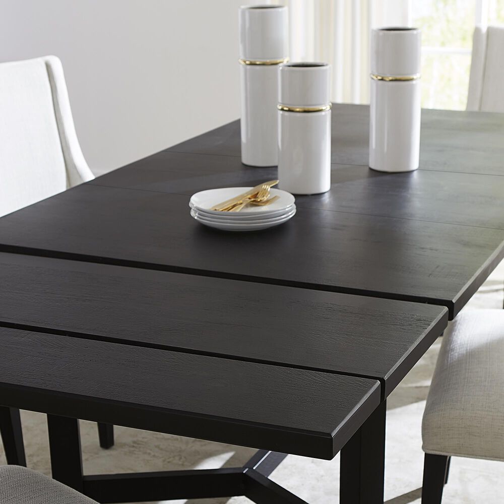 Riva Ridge Camden Dining Trestle Table in Domino Black with 2-14&quot; Leaves, , large