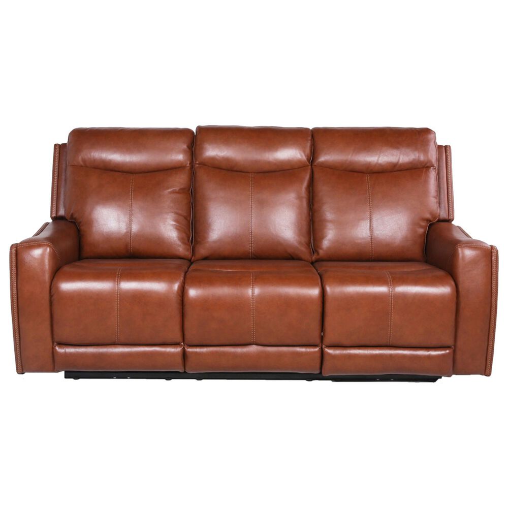 Crystal City Natalia Leather Power Reclining Sofa with Headrest in Coach, , large