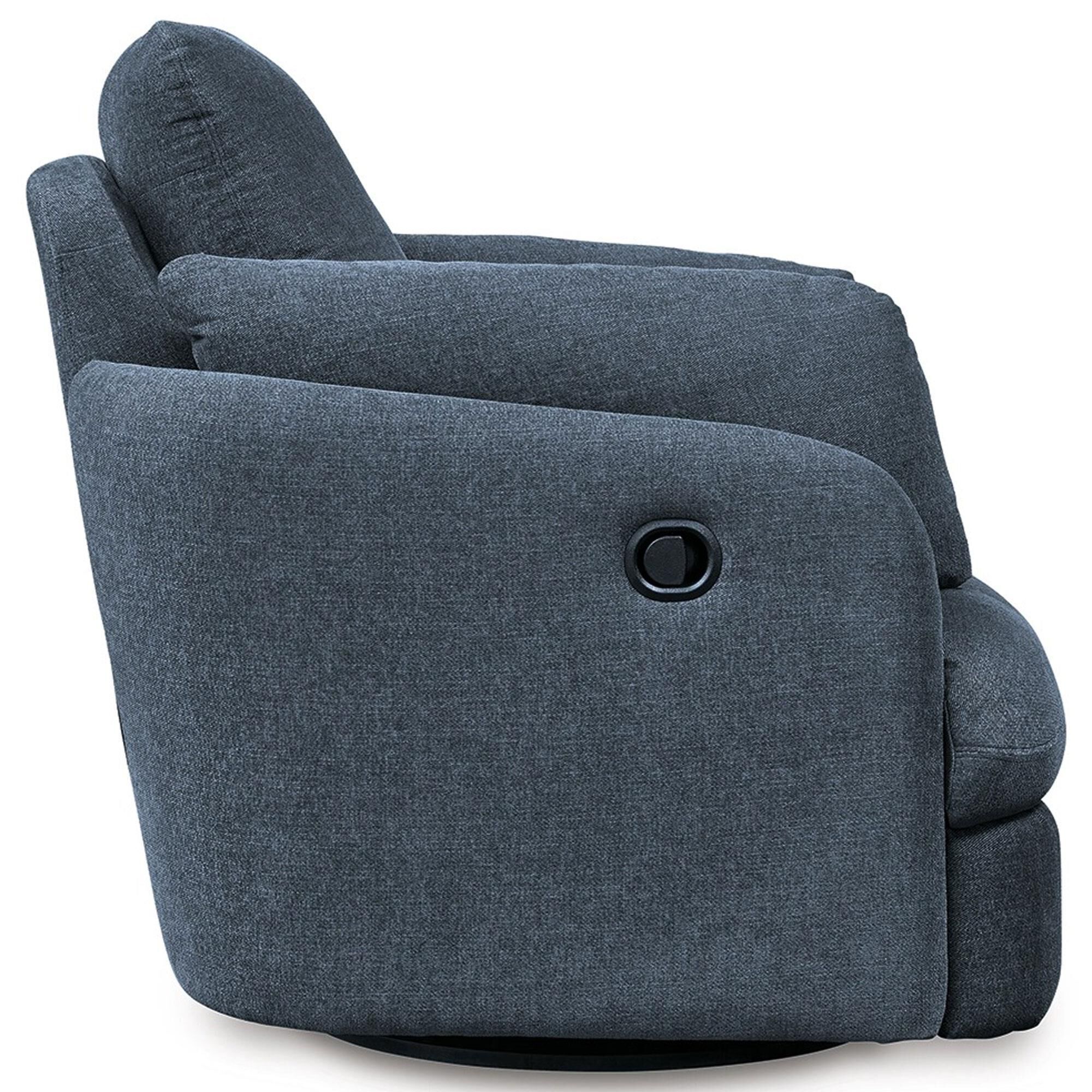 Ashley Modmax Swivel Glider Recliner in Ink with Next-Gen Nuvella