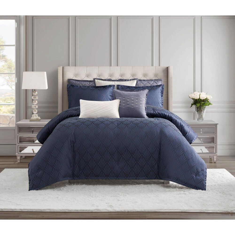 BCP Home Chloe 3-Piece King Comforter Set in Navy, , large