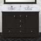 Lexora Home Dukes 48" Double Bathroom Vanity in Espresso with 2 cm White Carrara Marble Top and Rectangular Sinks, , large