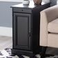 Linon Home Decor Barron Accent Table with USB Charging Station in Black, , large