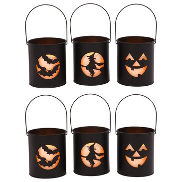 The Gerson Company Halloween Cutout Luminaries in Black (Set of 6), , large