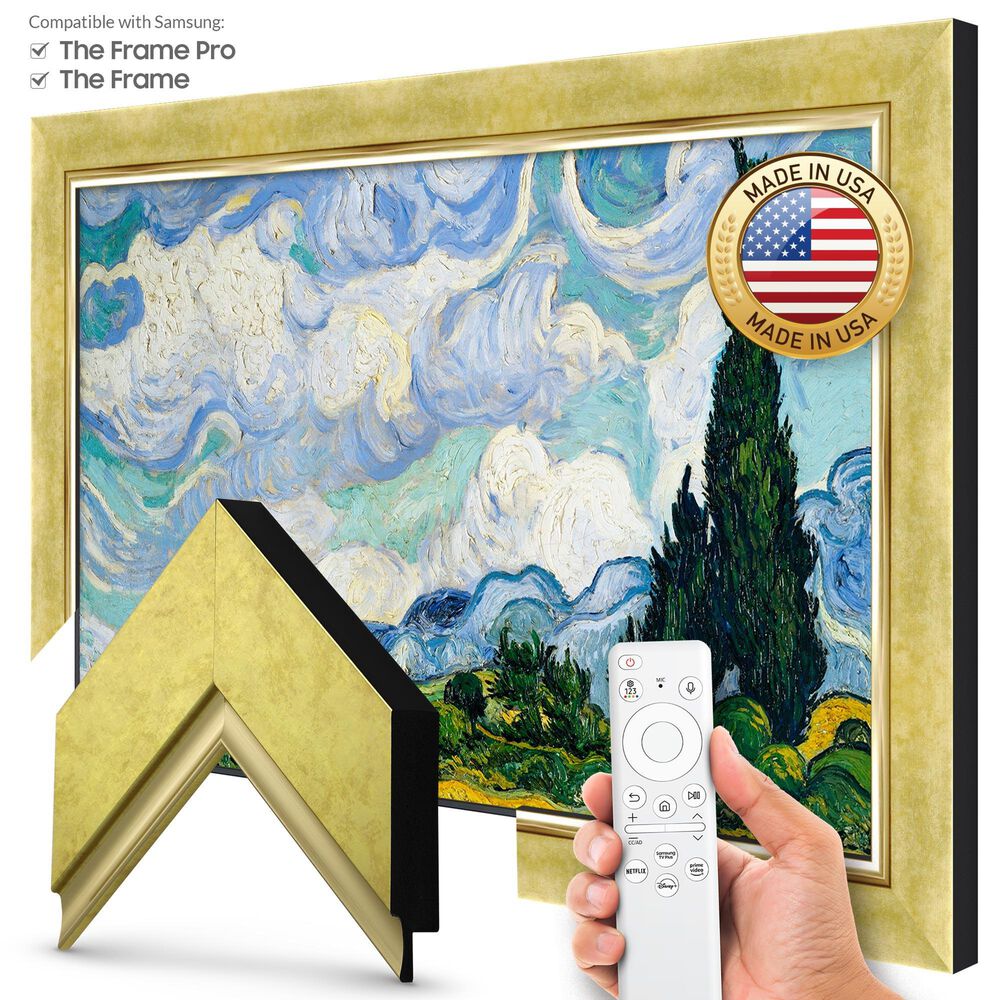 Deco TV Frames Premiere 75" Frame Bezel for Samsung the Frame TV in Contemporary Gold, , large