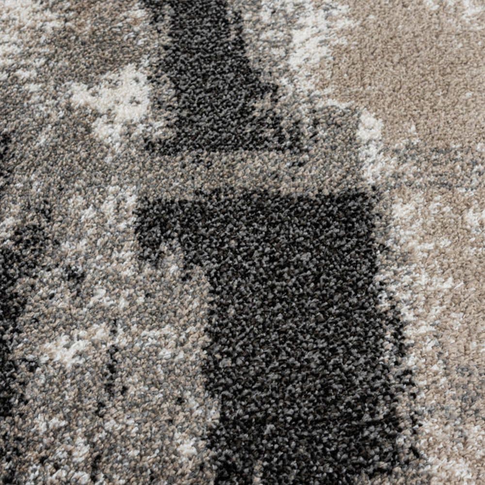 Central Oriental Tulsa Brunsville 5' x 7'3" White Sand and Armor Grey Area Rug, , large