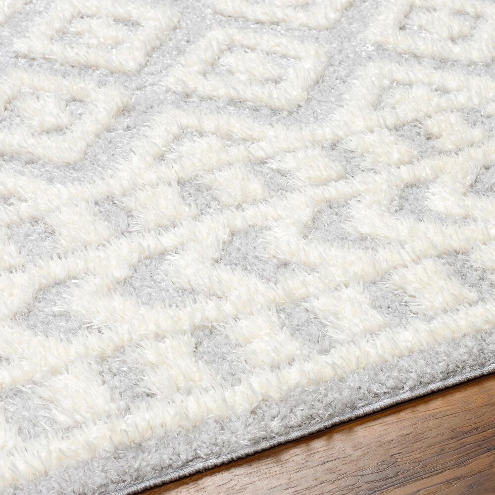 Surya Rodos RDO2338 5&#39;3&quot; x 7&#39; Light Slate, White Area Rug, , large