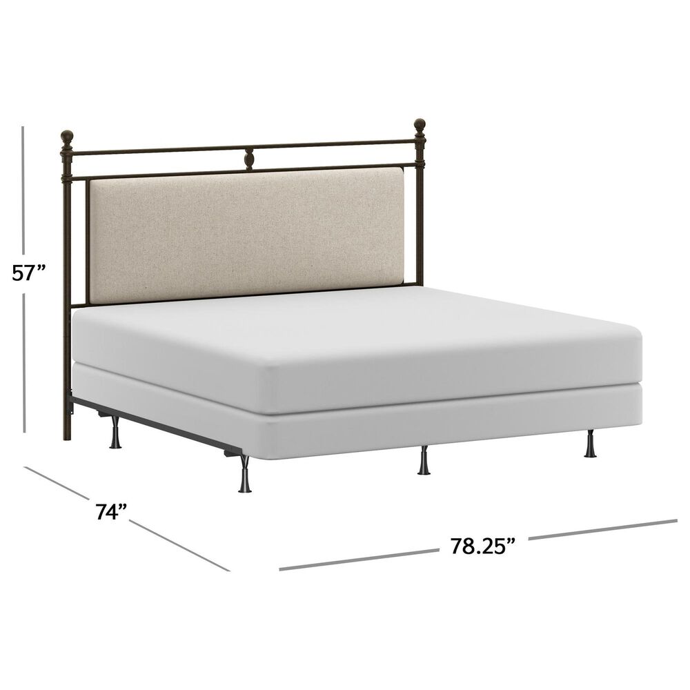 Richlands Furniture Ashley King Poster Panel Metal and Upholstered Bed in Brown and Rustic Brown, , large