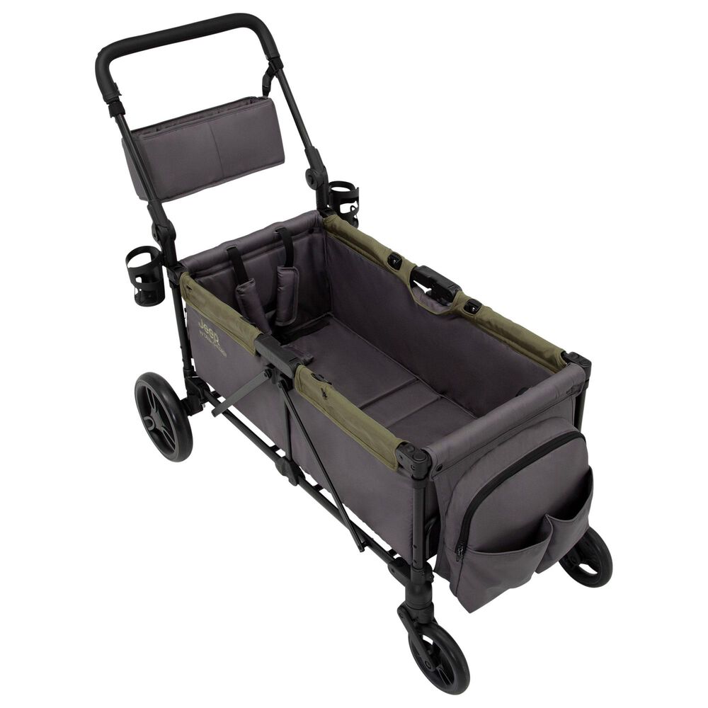 Delta Jeep Sport All-Terrain Stroller Wagon in Grey and Olive Green, , large