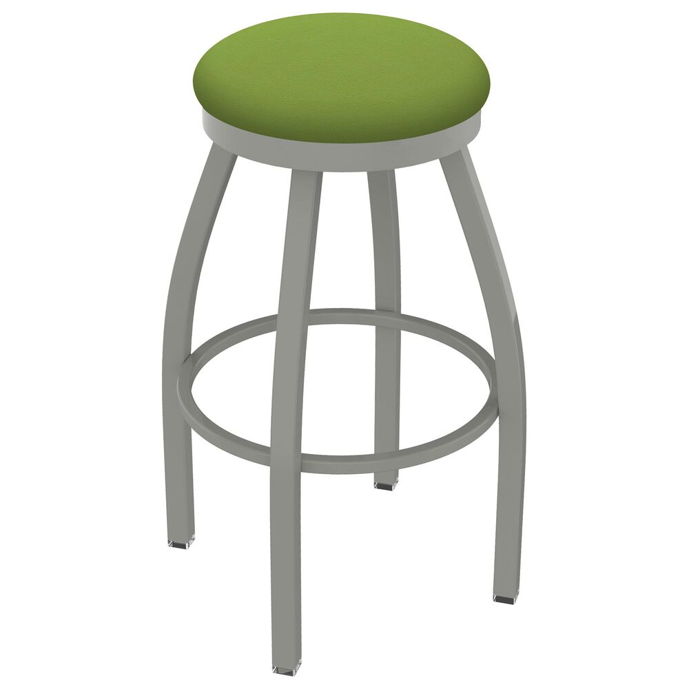 Holland Bar Stool 802 Misha 25" Swivel Counter Stool with Anodized Nickel and Canter Kiwi Green Seat, , large