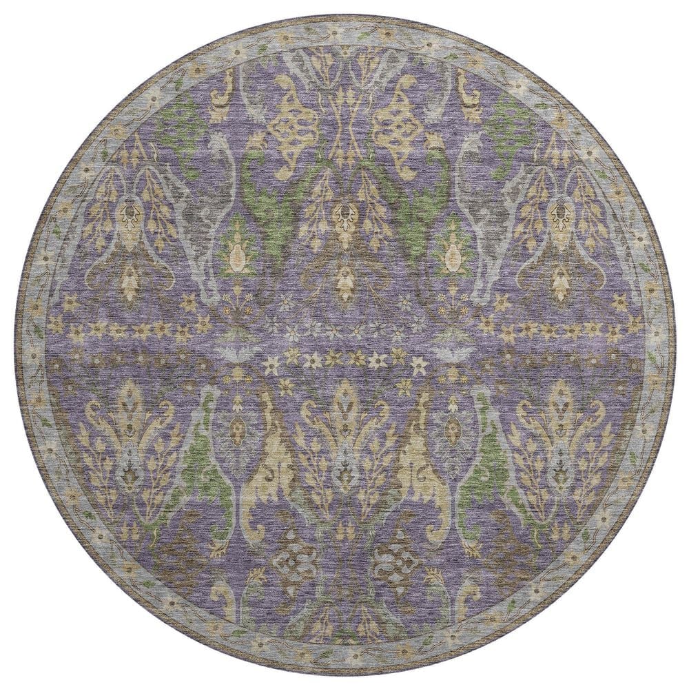 Dalyn Rug Company Hatay HY6 8" Round Purple Area Rug, , large