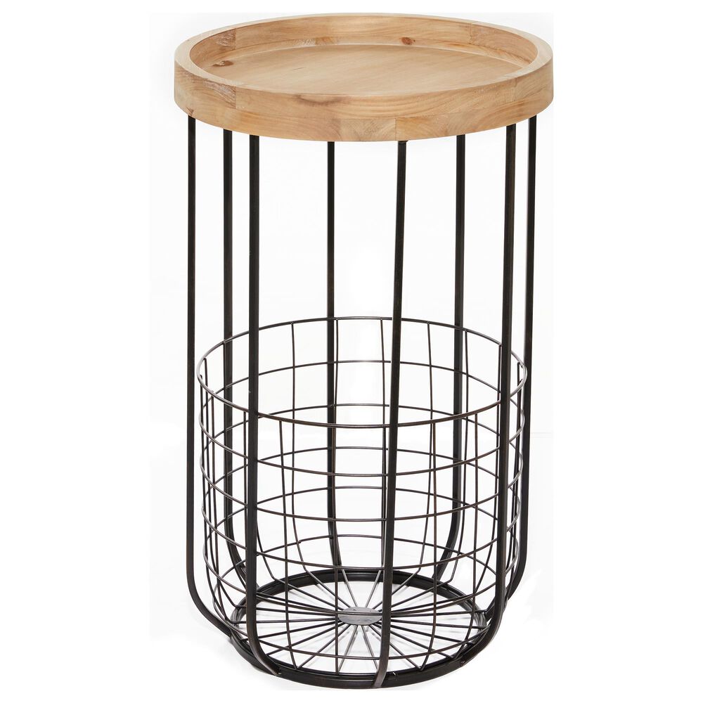 Uma Enterprises Tray Top Accent Table in Brown and Black, , large