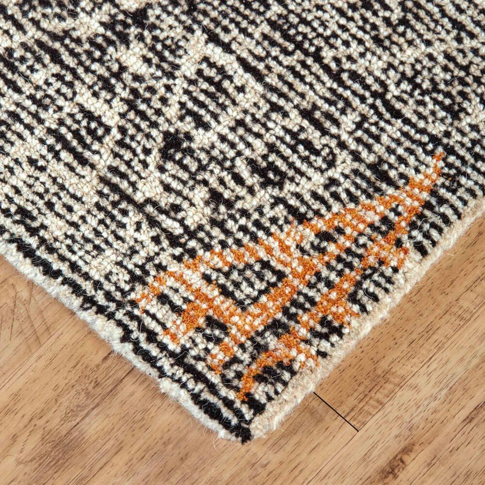 Feizy Arazad 3&#39;6&quot; x 5&#39;6&quot; Black and Tangerine Area Rug, , large