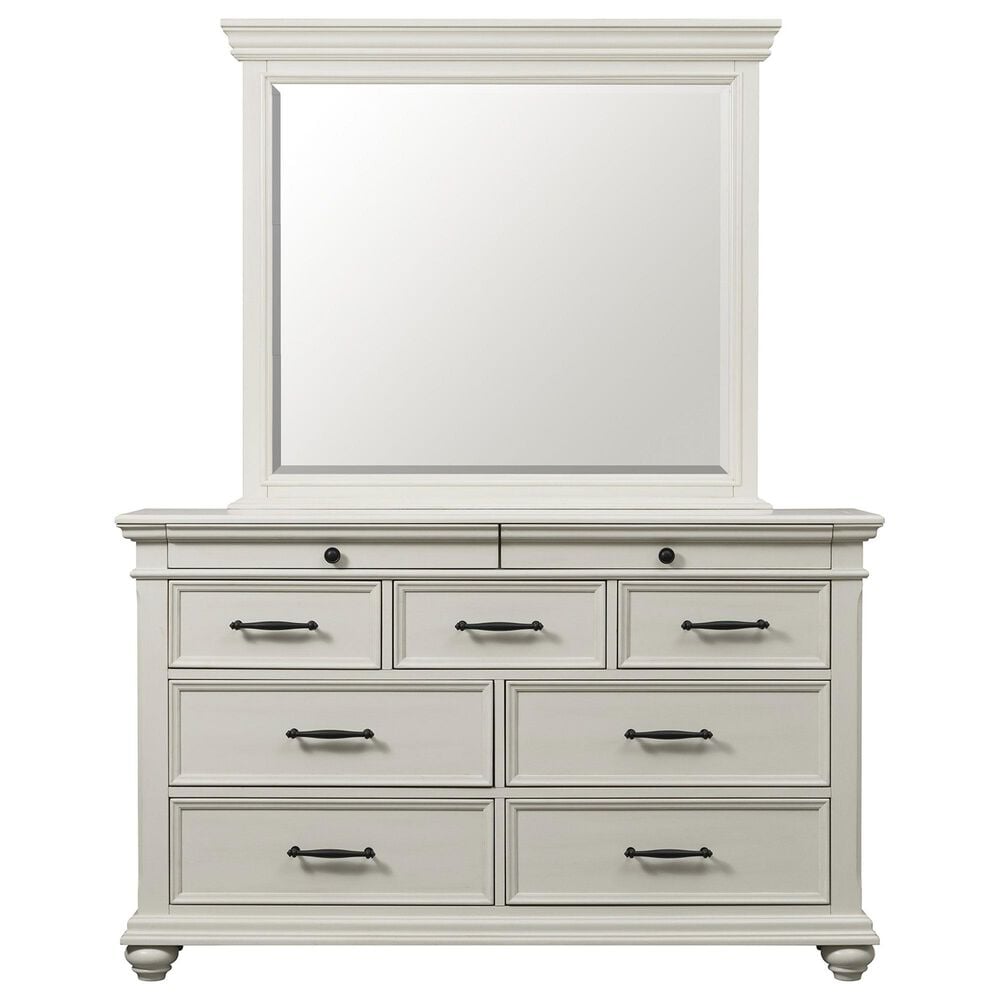 Mayberry Hill Slater Dresser and Mirror in Antique White, , large