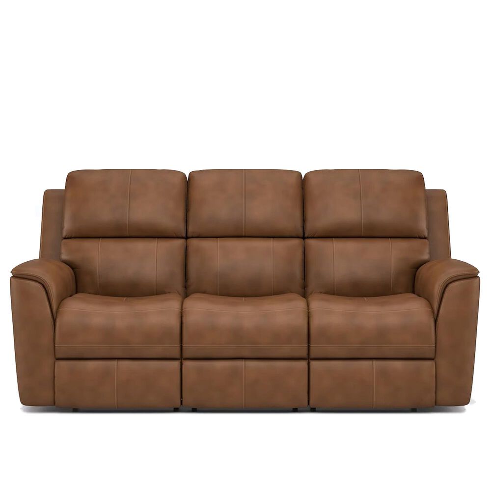 Flexsteel Henry Power Reclining Sofa with Headrests and Lumbar in Caramel, , large