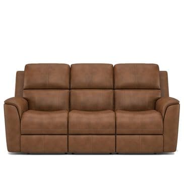 Flexsteel Henry Power Reclining Sofa with Headrests and Lumbar in Caramel, , large