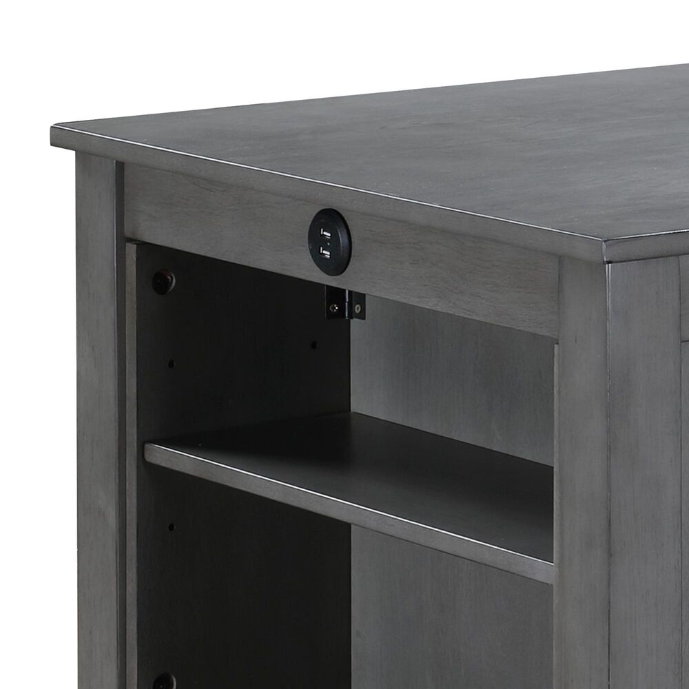 HOMLUX 3-Piece Counter Height Dining Set with Shelves and 2-Chair in Gray, , large