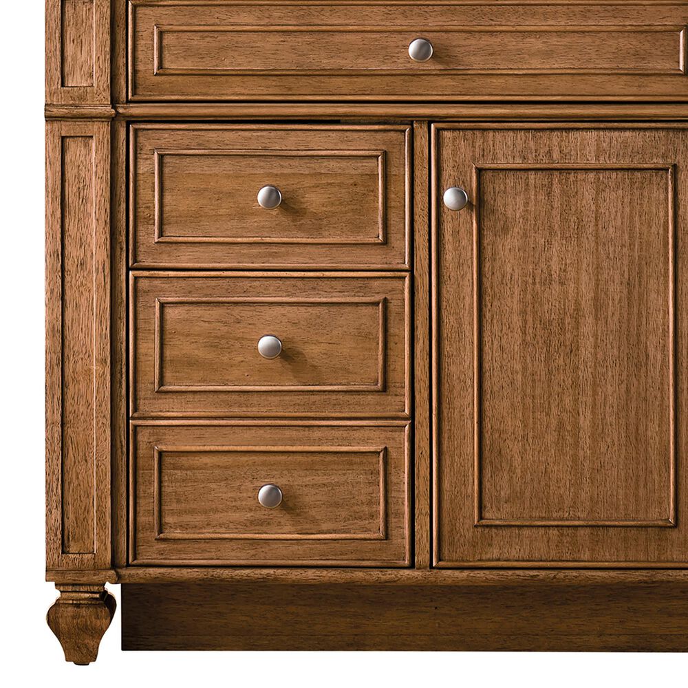 James Martin Vanities Bristol 36&quot; Single Bathroom Vanity in Saddle Brown with 3 cm Victorian Silver Quartz Top and Rectangular Sink, , large