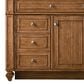 James Martin Vanities Bristol 36" Single Bathroom Vanity in Saddle Brown with 3 cm Victorian Silver Quartz Top and Rectangular Sink, , large