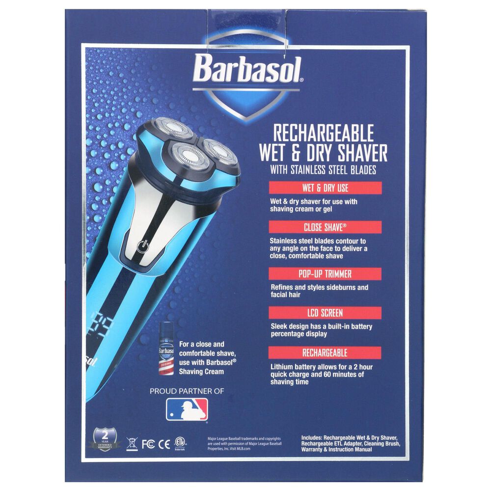 Barbosal Wet Rotary Shaver with LCD Display in Black and Blue, , large