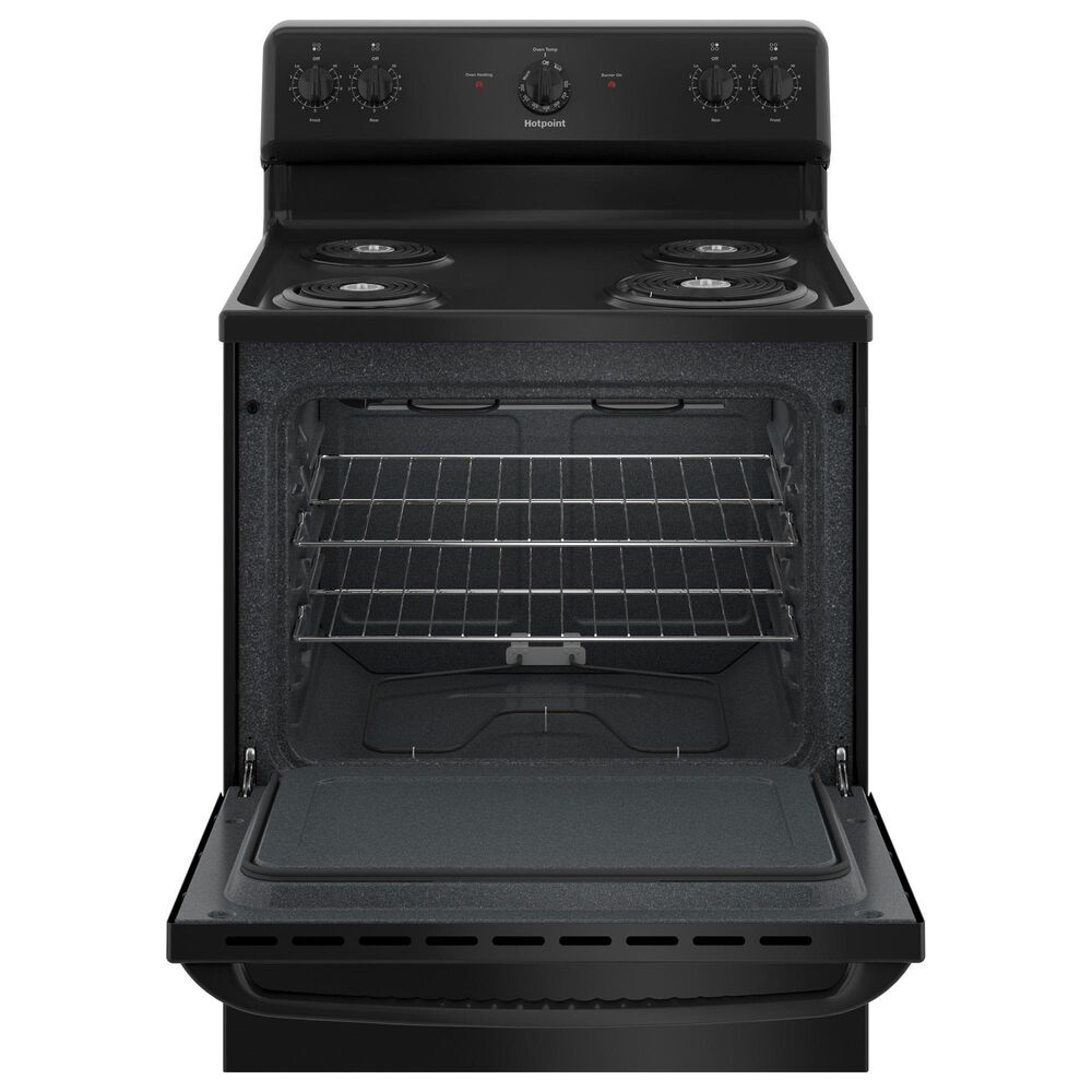 Hotpoint 5.0 Cu. Ft. Freestanding Electric Range with Sensi-Temp in Black, , large