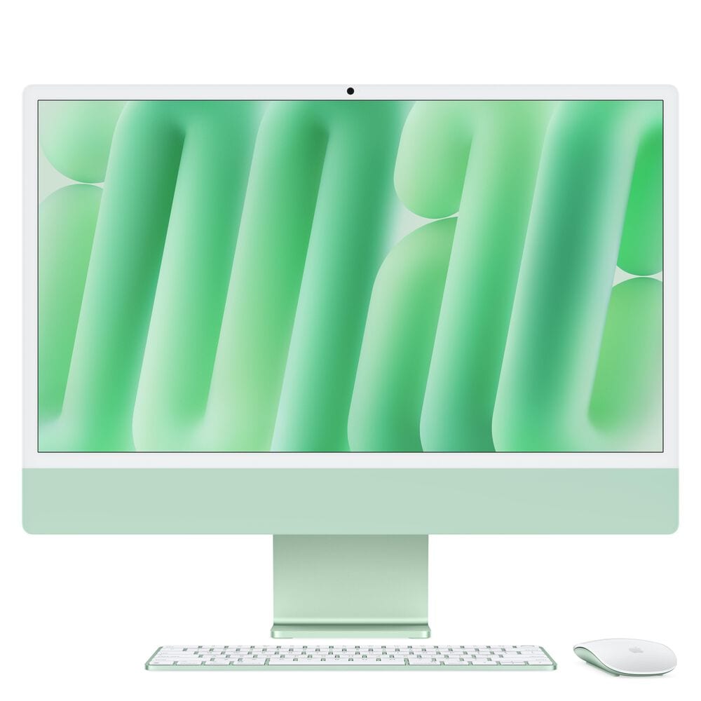 Apple 24-Inch iMac with Retina 4.5K display: Apple M4 Chip with 10-core CPU and 10-core GPU 24GB Unified Memory, 512GB SSD in Green (Latest Model), , large
