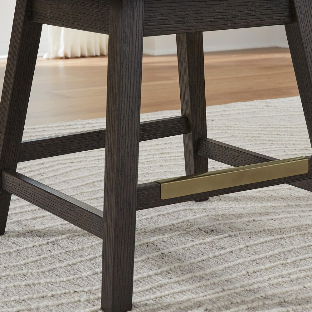 Millenium Burkhaus Counter Stool in Dark Brown Finish and Beige Upholstery, , large