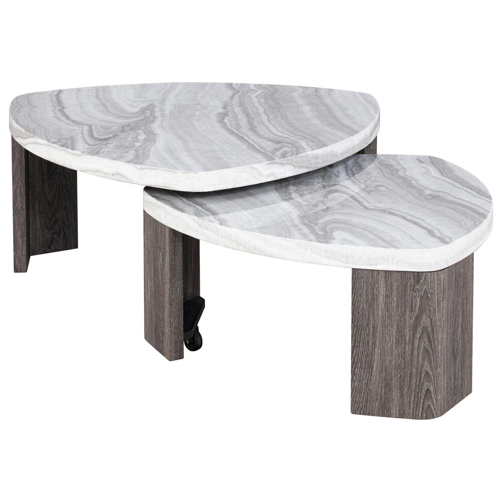 Furniture of America Elric Nesting Coffee Table in Gray, , large