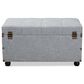 Baxton Studio Flynn 2-Drawer Storage Trunk Ottoman in Grey, , large
