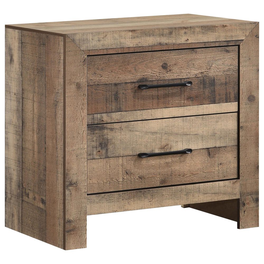 Crown Mark Elmer 2 Drawer Nightstand in Rustic Brown, , large