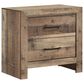 Crown Mark Elmer 2 Drawer Nightstand in Rustic Brown, , large