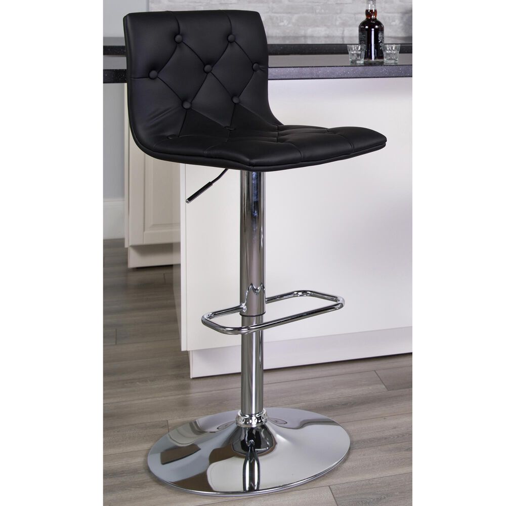 Flash Furniture Adjustable Barstool in Black, , large