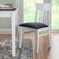 Linon Home Decor Jenny Side Chair with Navy Blue Faux Leather Cushion Seat in White (Set of 2), , large